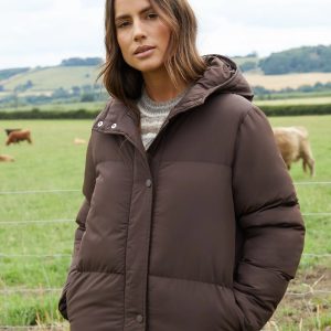 Women's Chocolate Maxi Puffer Jacket Siouxe