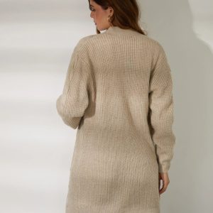 Women's Beige Cable Knit Cardigan Siouxe