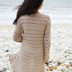 Women's Stone Longline Crochet Cardigan Siouxe